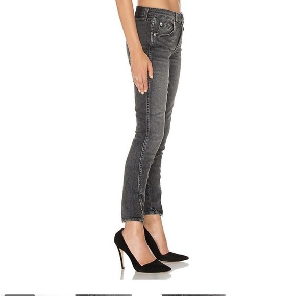 amo Twist Zip Distressed Skinny Ankle Jeans Smoke Grey 24 - Picture 2 of 12